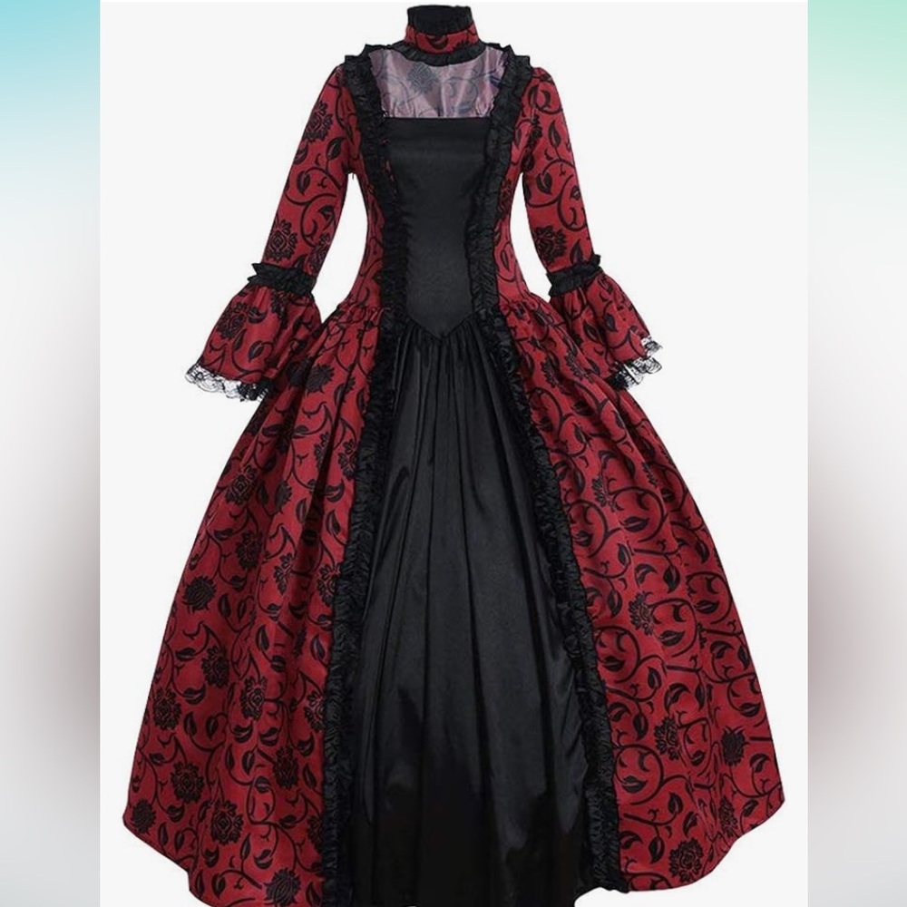Womens Victorian Costume Vintage Dress 2XL + accessories